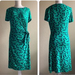 Diane Von Furstenberg Zoe Floral Green Wrap Dress Sz 6